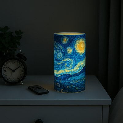 Starry Night Flameless LED Candle With Remote Artful Ambiance Safe Glow & Calming Scent Starry Night Flameless LED Candle With Remote Artful Ambiance Safe Glow & Calming Scent