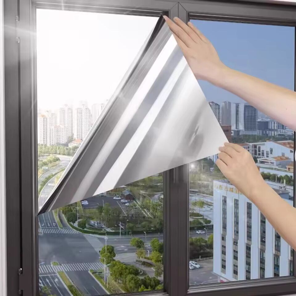 Privacy Window Tint Film, One Way Mirror Glass Sticker, Reflective Sun Blocking Film For Heat Control & UV Protection silver silver 60x300cm