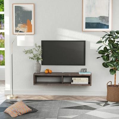 Dark Grey Floating TV Stand Entertainment Center Unit Wall Mount Media Console With Storage For 50 TVs Dark Grey Floating TV Stand Entertainment Center Unit Wall Mount Media Console With Storage For 50 TVs