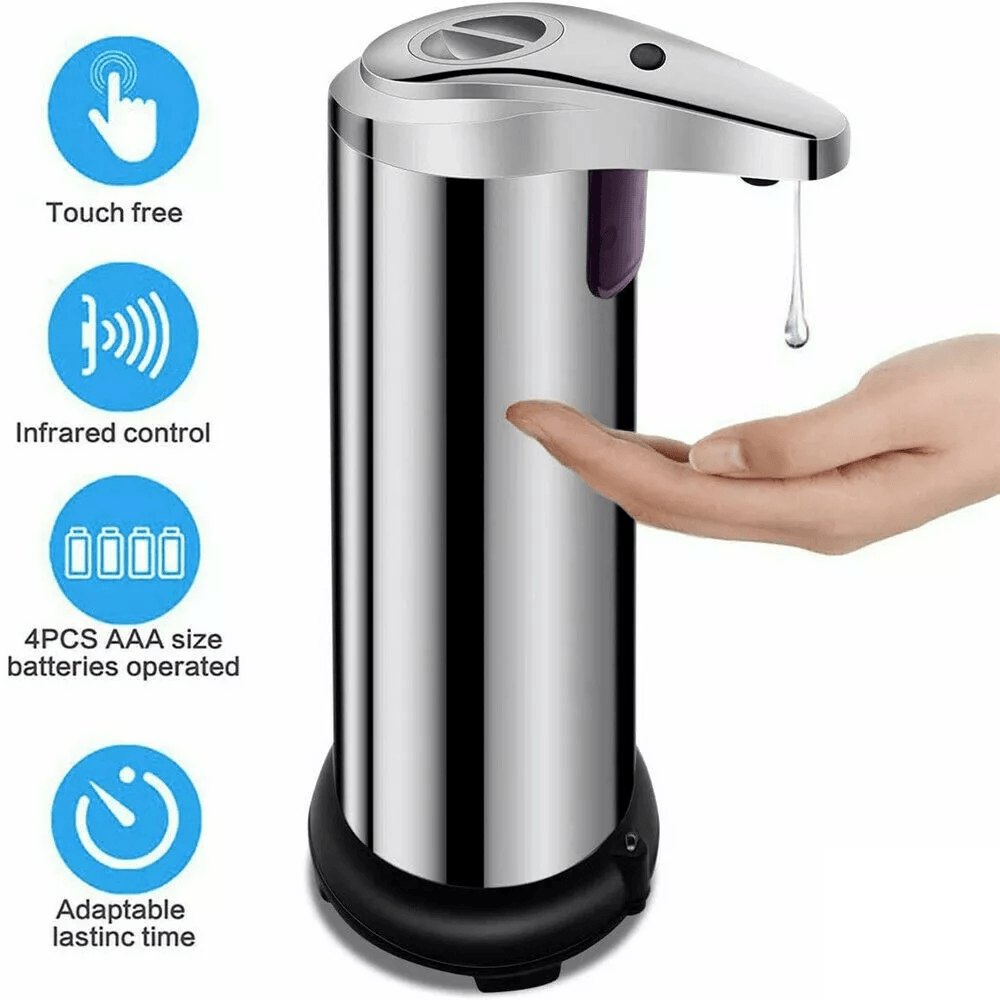 Stainless Auto Handsfree Sensor Touchless Soap Dispenser For Kitchen & Bathroom, Automatic Liquid Soap Dispenser Stainless Auto Handsfree Sensor Touchless Soap Dispenser For Kitchen & Bathroom, Automatic Liquid Soap Dispenser