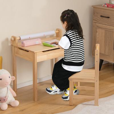 Toddler Multifunctional Activity Table And Chair Set With Paper Roll Holder, Kids Drawing & Learning Desk Toddler Multifunctional Activity Table And Chair Set With Paper Roll Holder, Kids Drawing & Learning Desk