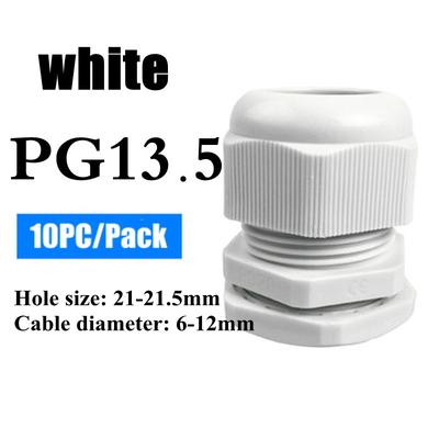 Waterproof Nylon Cable Gland Connector Joint, Cable Entry Fitting For Electrical Boxes, Panels, And Junction Enclosure pg13.5 White 10pcs