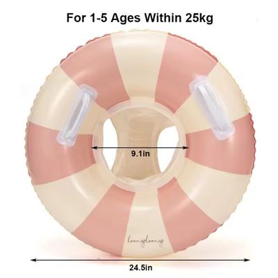 Rooxin Baby Pool Float With Canopy Secure & Comfy Swim Ring For Toddlers 24.5in Pink
