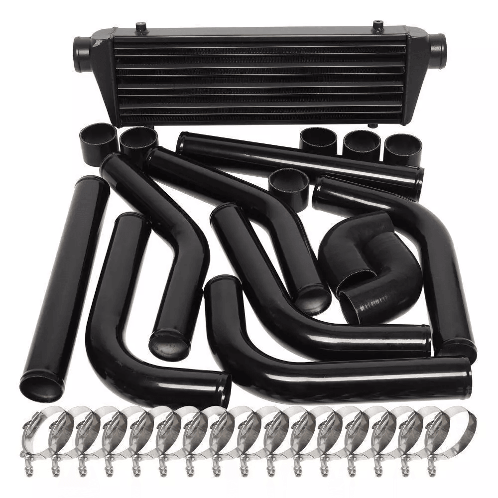 Universal Intercooler Piping Kit W T Bolt Clamps & Couplers, Black Performance Turbo Set Universal Intercooler Piping Kit W T Bolt Clamps & Couplers, Black Performance Turbo Set