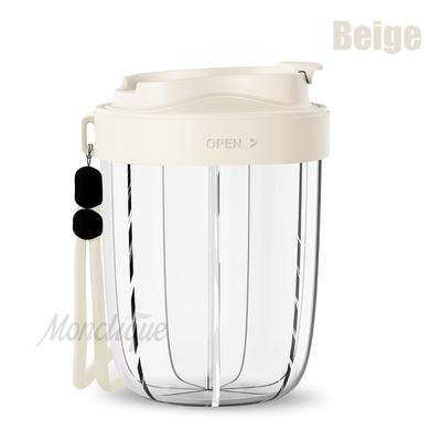 Pill Cup Bottle Organizer Supplement Organizer For Holding 7 Various Vitamins Travel Pill Case Box Straw Container beige