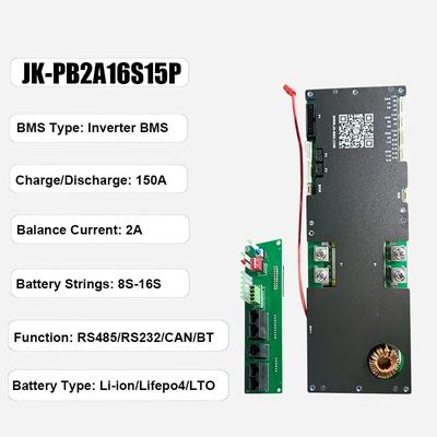 JK Inverter BMS Smart 8S 16S Li ion LiFePO4 BMS With 1A 2A Active Balance 100A 200A jk pb2a16s15p