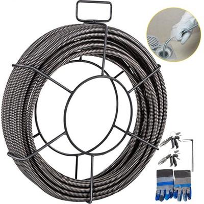 50ft X 1 2 Drain Cleaning Cable, Premium Sewer Drain Auger Snake Pipe With 4 Cutters For Tough Clogs 50ft X 1 2 Drain Cleaning Cable, Premium Sewer Drain Auger Snake Pipe With 4 Cutters For Tough Clogs