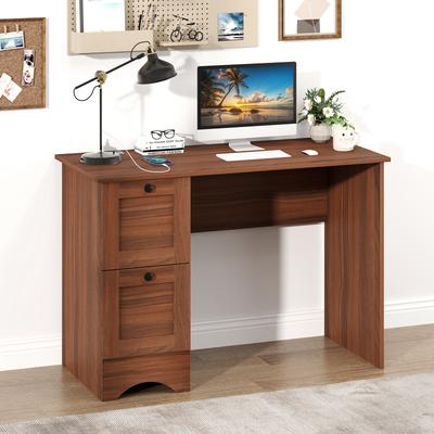 Stylish Wooden Computer Desk With 2 Drawers, Spacious Workstation For Home Office, Study, Or Writing Desk Stylish Wooden Computer Desk With 2 Drawers, Spacious Workstation For Home Office, Study, Or Writing Desk
