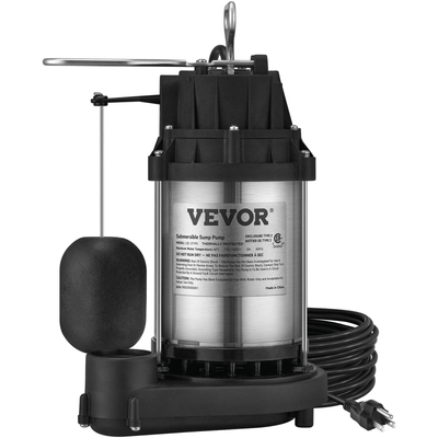 VEVOR 1 2 HP Submersible Sump Pump 4320 GPH Cast Iron & Steel Water Pump For Basement Flooding VEVOR 1 2 HP Submersible Sump Pump 4320 GPH Cast Iron & Steel Water Pump For Basement Flooding