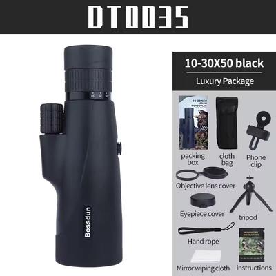 1030x50 HD Zoom Monocular Telescope With Tripod And Phone Adapter black B