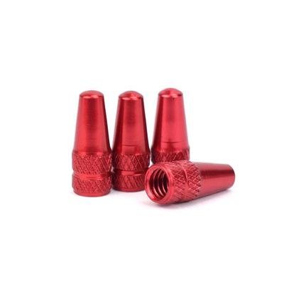 4 Pcs Aluminum Alloy Bicycle Tire Valve Cap MTB Road Bike Dustproof Presta Valve Cover Protector For Road MTB Tyres red 4 Pcs