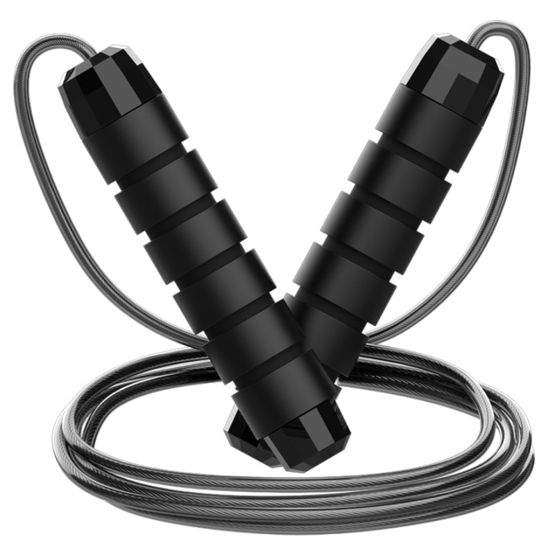 Adjustable Jump Rope For Workouts Steel Wire, Tangle Free Skipping Exercise For Home & Gym black