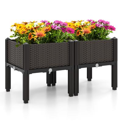 Durable Plastic Raised Garden Bed With Legs, Elevated Planter Kit For Vegetables, Flowers & Herbs, Self Watering Outdoor Durable Plastic Raised Garden Bed With Legs, Elevated Planter Kit For Vegetables, Flowers & Herbs, Self Watering Outdoor
