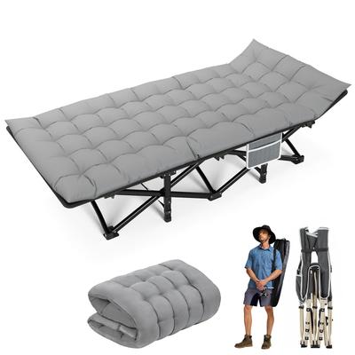Heavy Duty Folding Camping Cot, Portable Outdoor Bed For Adults, Ideal For Festivals, Beach, RV, And Home Use gray