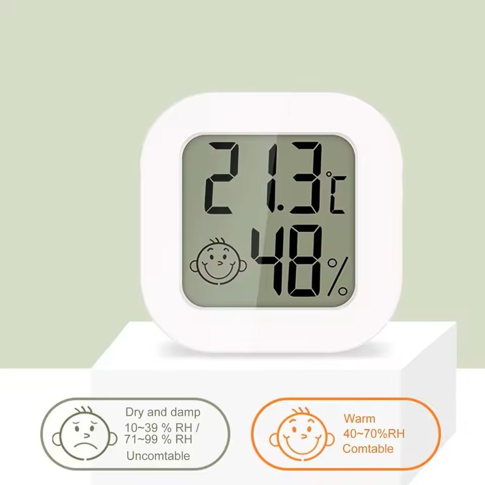 Digital Thermometer Hygrometer Indoor Temperature And Humidity Meter white