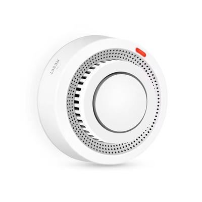 Smart WiFi Smoke Detector Alarm With Fire Protection And Home Security Features white