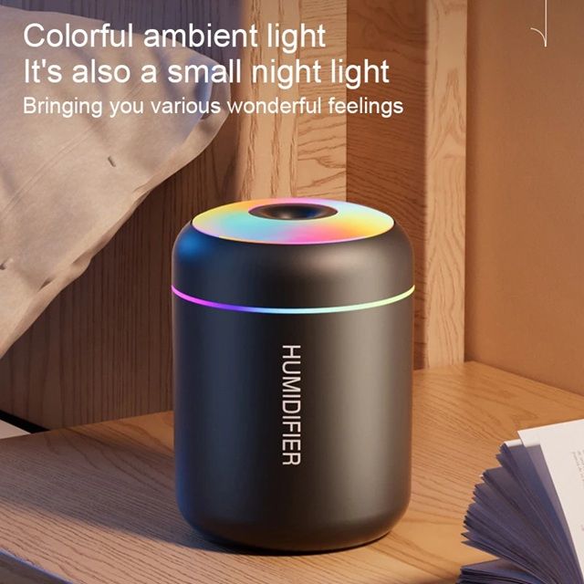 MistBloom Mini USB Humidifier Cool Mist Aroma Diffuser For Car, Office, And Bedroom black