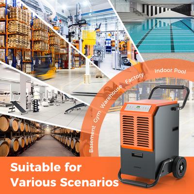 163 Pints Commercial Dehumidifier With Drain Hose, Timer, Portable Industrial Moisture Remover For Basement, Warehouse 163 Pints Commercial Dehumidifier With Drain Hose, Timer, Portable Industrial Moisture Remover For Basement, Warehouse