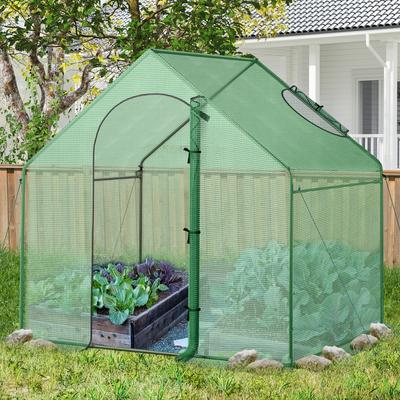Portable Outdoor Warm House Greenhouse With PE Cover, Roll Up Zippered Door & Windproof Stakes For Plants, Herbs Portable Outdoor Warm House Greenhouse With PE Cover, Roll Up Zippered Door & Windproof Stakes For Plants, Herbs