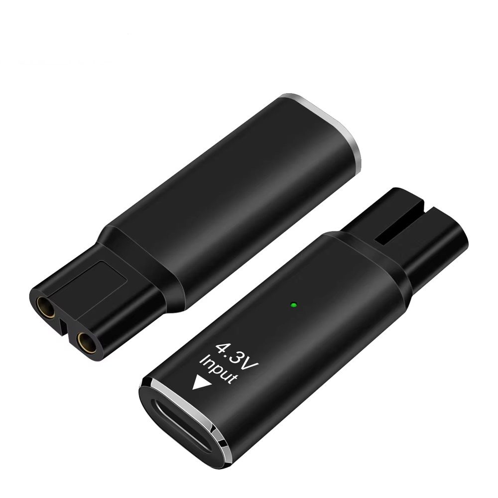 4.3V Type C Shaver Adapter, Charging Converter For Philips Norelco OneBlade QP2520, QP2515, QP2620 With LED Indicator black