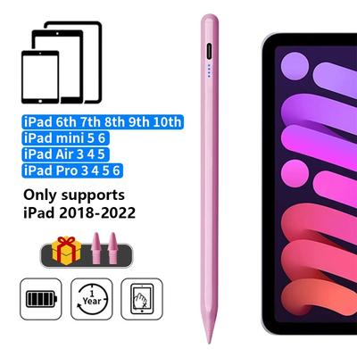 Stylus Pen For Apple IPad With LED Power Indicator, Palm Rejection, Touch Pencil Compatible With IPad Pro Air Mini pink