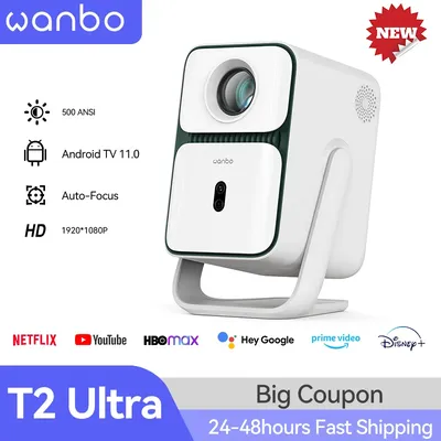 Portable Home Beam Smart Projector 1080P Full HD With Android TV, Projector Support 4K, Auto Focus & Full Auto Keystone us Plug