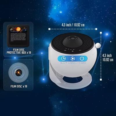 Galaxy Projector With Realistic Starry Sky And Solar System For Kids Bedroom white Black usb Plug