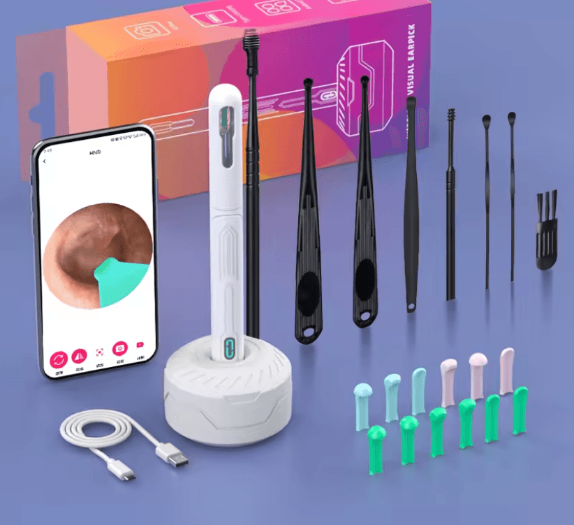HD Ear Cleaner With Camera USB C Otoscope Wax Removal Kit For Adults And Kids 2 white