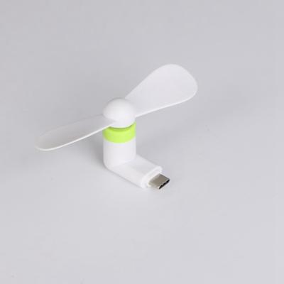 Type C Creative Mini Portable Mobile Phone Fan, Micro USB Cooling Fan Gadget For Charging Treasure, Power Bank, Tester white