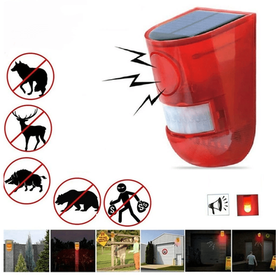 Solar Alarm LED Light Outdoor Wireless Motion Sensor Detector With 110dB Siren And Flashing Strobe, Waterproof Security Solar Alarm LED Light Outdoor Wireless Motion Sensor Detector With 110dB Siren And Flashing Strobe, Waterproof Security
