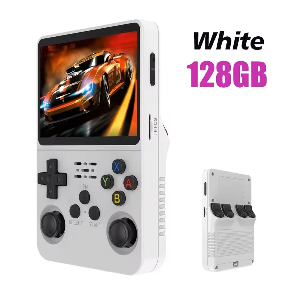 Retro Game Console 3.5 Inch Screen With 64G Or 128G Storage Linux System Portable Player white 128gb