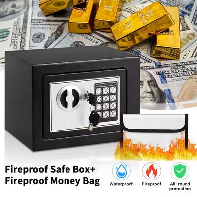 Steel Digital Safe Box With Electronic Lock And Fireproof Money Bag For Home Security Steel Digital Safe Box With Electronic Lock And Fireproof Money Bag For Home Security