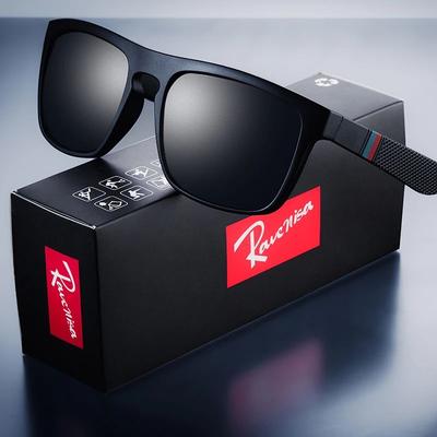 Fashion Square Vintage Polarized Sunglasses For Men And Women, Retro UV Eyewear For Driving, Fishing And Outdoor Use black