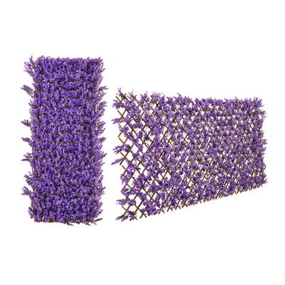 Faux Purple Eucalyptus Privacy Fence Panel With Real Willow Frame, Expandable Outdoor Indoor Decorative Screen Faux Purple Eucalyptus Privacy Fence Panel With Real Willow Frame, Expandable Outdoor Indoor Decorative Screen