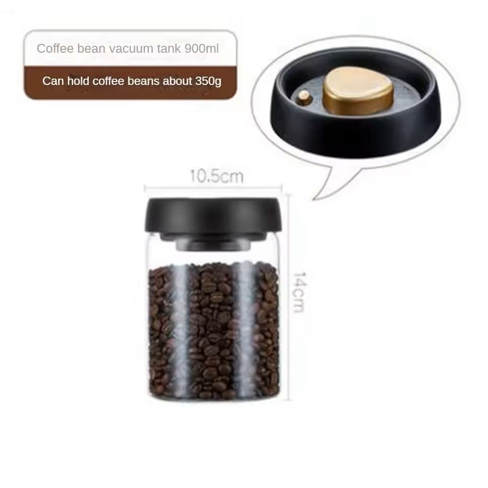 Vacuum Sealed Glass Food Storage Jar With Airtight Lid 900ml