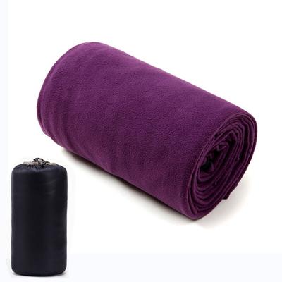 Ultra Light Fleece Sleeping Bag Liner, Portable Polar Travel Sheet For Camping & Backpacking purple