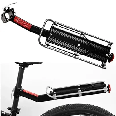 Quick Release Rear Bike Cargo Rack Aluminium Alloy Bicycle Luggage Carrier With Tail Reflector, Fits Seatpost Up To 33m Quick Release Rear Bike Cargo Rack Aluminium Alloy Bicycle Luggage Carrier With Tail Reflector, Fits Seatpost Up To 33m
