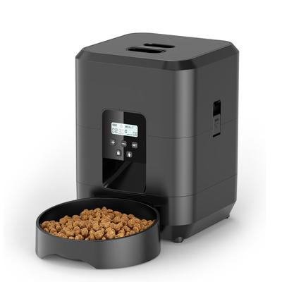 Automatic Smart Pet Feeder For Cats & Dogs, Timed Food Dispenser With Slow Feed Bowl, Programmable Pet Feeder black Button Feeder
