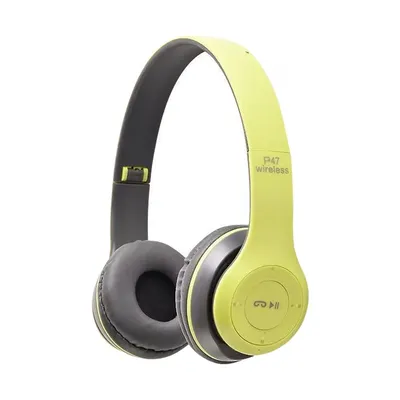 P47 Wireless Bluetooth Headset Stereo Folding Over Ear Headphones For Sports, Gaming & Phone green