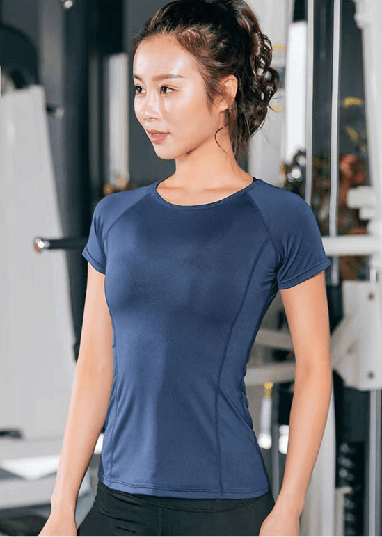 Womens Plus Size Sports T Shirt Breathable Yoga Top For Fitness And Running l black