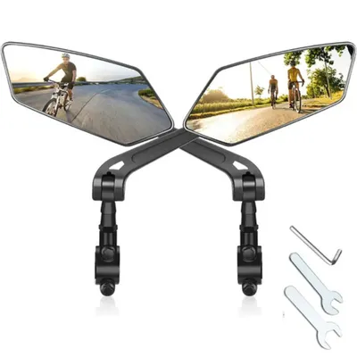 Adjustable Rotatable Bike Rear View Mirror Reflector, Clear Rearview Handlebar Mirror For Bicycle, Electric Scooter one Pairs