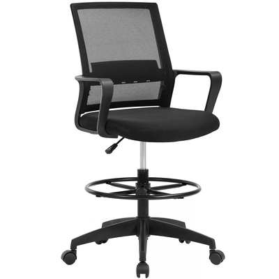 Drafting Chair Tall Office Chair Adjustable Height Ergonomic Mesh Stool With Arms, And Foot Ring For Studio Drafting Chair Tall Office Chair Adjustable Height Ergonomic Mesh Stool With Arms, And Foot Ring For Studio
