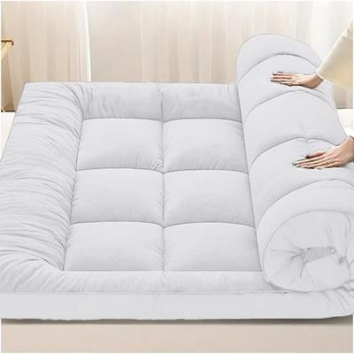 Luxury Extra Thick Mattress Pad For Queen & King Beds 1000GSM Quilted Topper With Deep Pocket Soft & Breathable white king 78x80inch