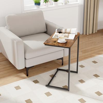 Industrial C Shaped End Table Space Saving Side Table For Living Room Decor Industrial C Shaped End Table Space Saving Side Table For Living Room Decor