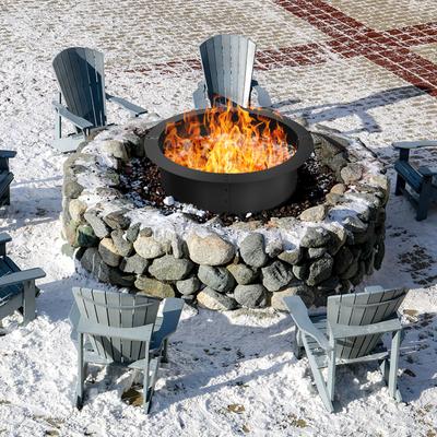 36 Inch Round Steel Fire Pit Ring, Heavy Duty Outdoor Backyard Fire Pit Accessory 36 Inch Round Steel Fire Pit Ring, Heavy Duty Outdoor Backyard Fire Pit Accessory