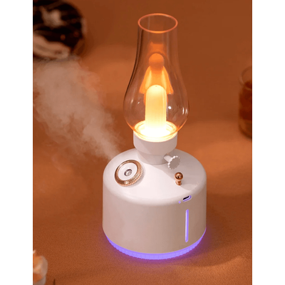 RetroGlow Aroma Diffuser Lamp USB Cool Mist Humidifier With 7 Color LED Lights white