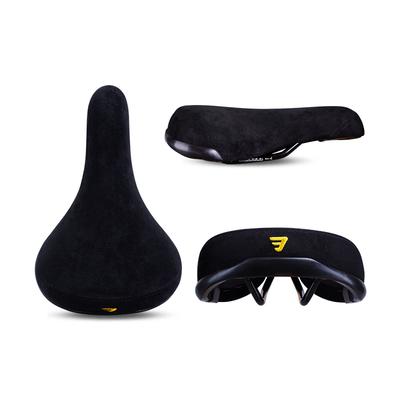 Embroidered Bicycle Saddle Wheelie Seat, Black Flannelette BMX Bike Seat With 8mm Rail, Stylish Logo Padded For Rider 43086