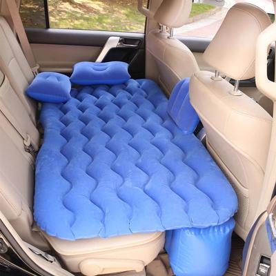 Car Air Inflatable Travel Mattress For Back Seat With Pillow And Pump For Camping And Road Trips blue
