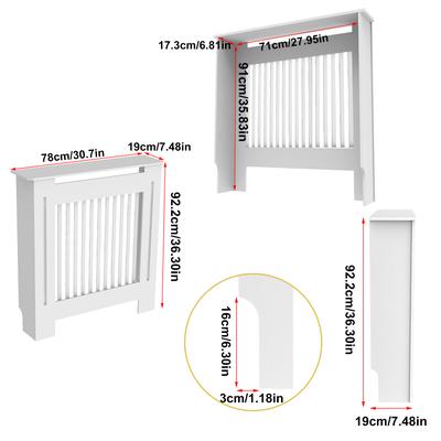 White Radiator Cover Wall Cabinet MDF, Modern Wood Cabinet Grill Cover For Living Room Decor s
