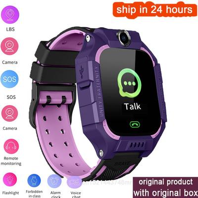 Original Smart Watch For Kids, LBS Baby Phone 2G Watch With Camera, SOS, PK Q02, Q12, Q15 Gift For Boys & Girls purple